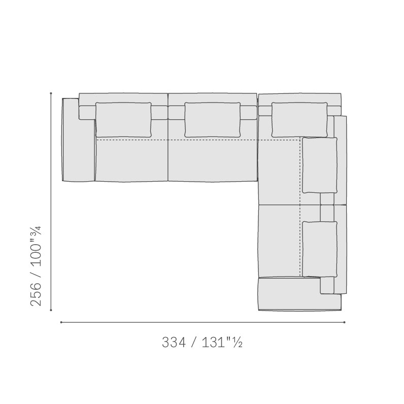 Composizione 8 – cm. 334 L. x 256 P. x 70 H.
