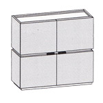 Versione B: L. 120 cm – P. 45,1 cm – H. 107,2 cm